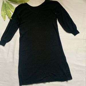 🌟RIBBED Knit Puff Long Sleeves Sweater Dress🌟